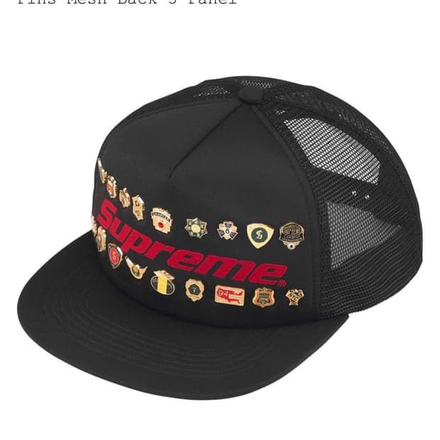 슈프림 Pins mesh Back 5-panel 모자
