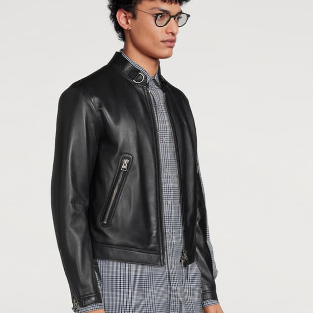 톰포드 카프스킨 신상 바이커 레더 자켓