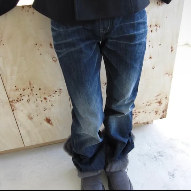 블루 워시드 데님 팬츠 M