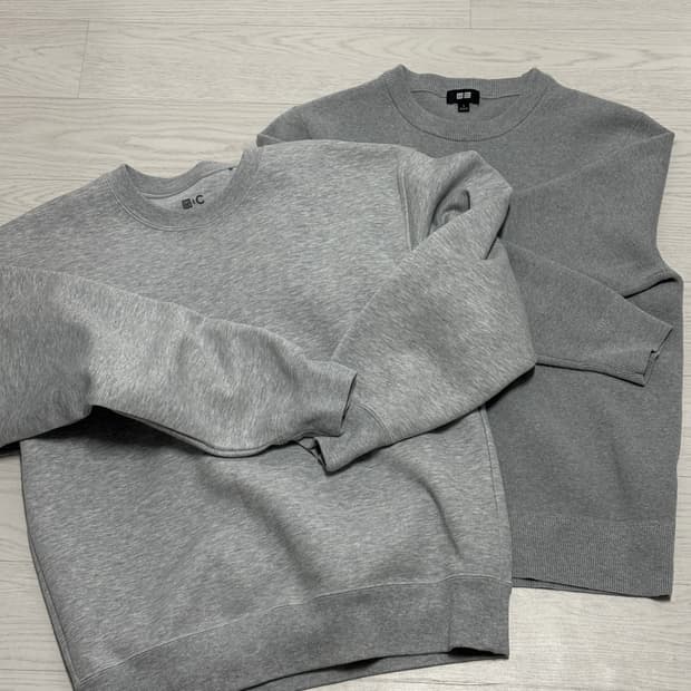 유니클로 C 맨투맨 + 워셔블 밀라노 니트