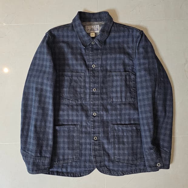 25SS RRL 플래드 자카드 데님 커버올 자켓
