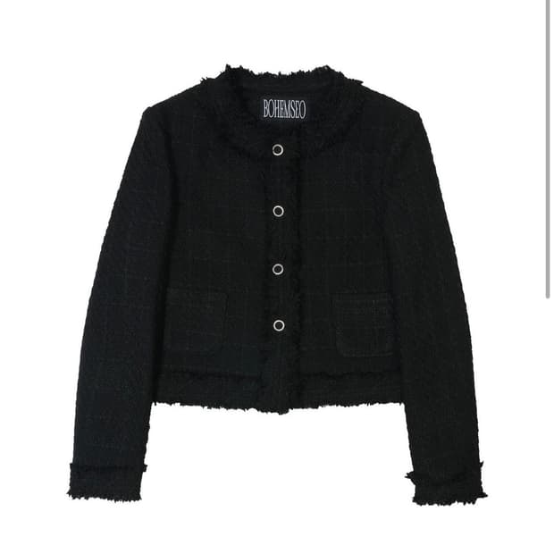 Bohemian seoul 보헤미안서울 러프 라운드 트위드 자켓