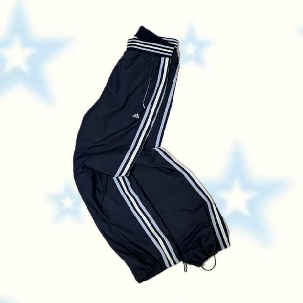 일본 빈티지 y2k 아디다스 clima365 하늘색 라인 트랙 팬츠