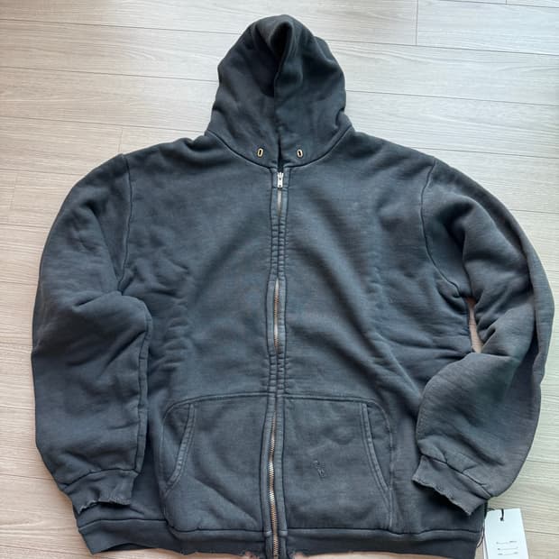 25aw a.presse 빈티지 후드집업 블랙