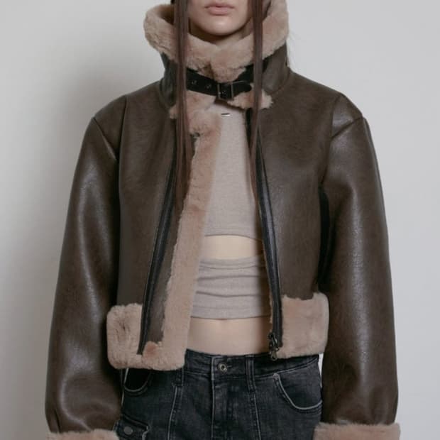 보헤미안서울 무스탕 브라운