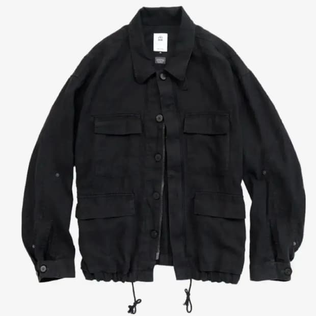 3) 폴리테루 린넨필드자켓 블랙