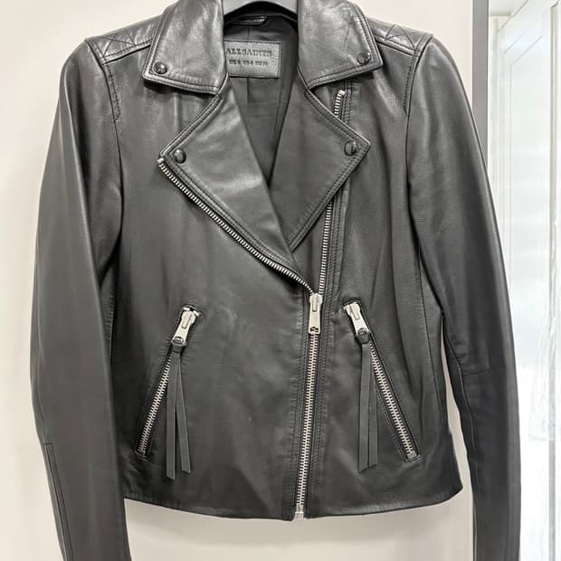 올세인츠 달비 바이커 가죽 라이더 자켓