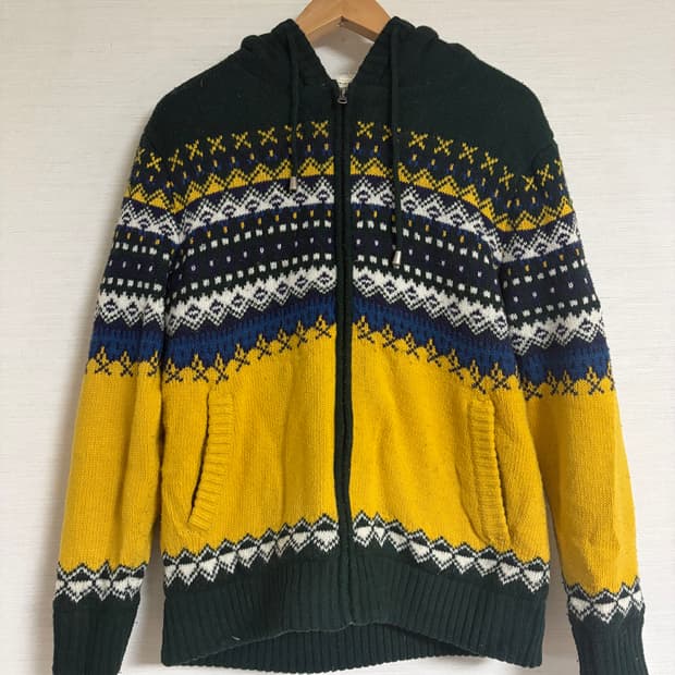 UNIONBAY(유니온베이) 노르딕 패턴 니트 후드 집업