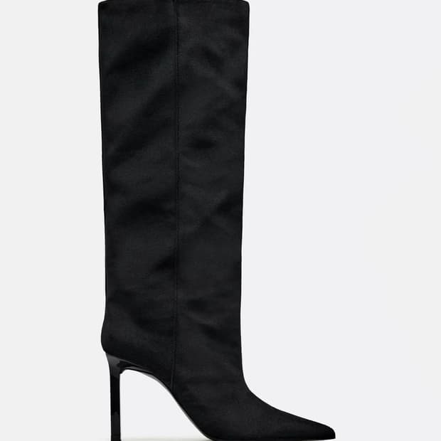 Zara 벨벳 하이 힐 부츠, 롱 부츠