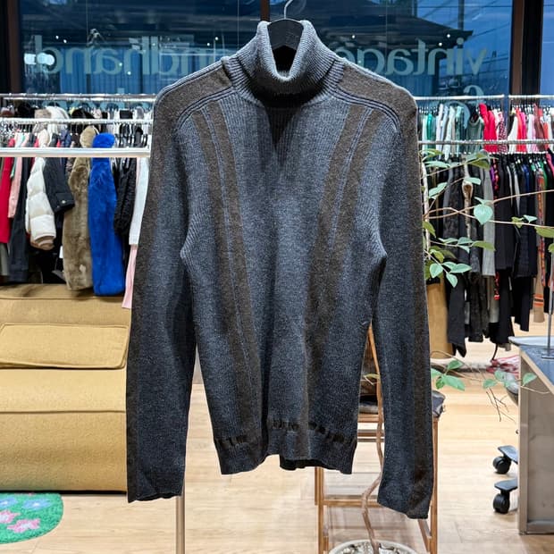 돌체앤가바나 차콜 아크릴울 터틀넥 니트