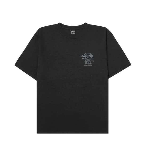 스투시 클래식 기어 티셔츠 피그먼트 다이드 블랙