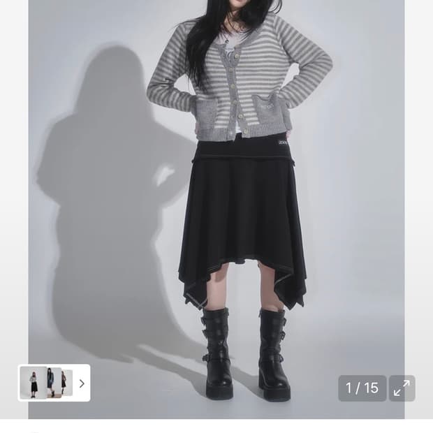 애즈온 레이어드 치마(black)