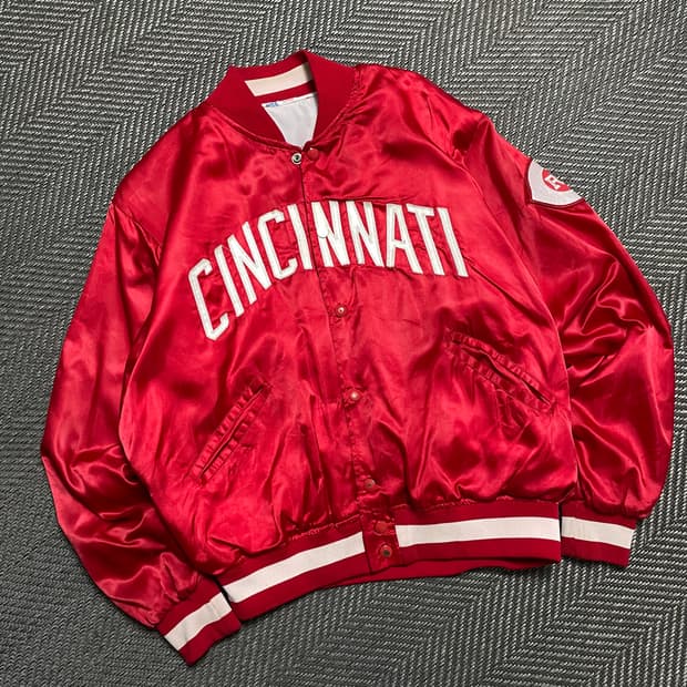 00s MLB 아메리칸 신시네티 스타디움 사틴 바시티 자켓y 5077