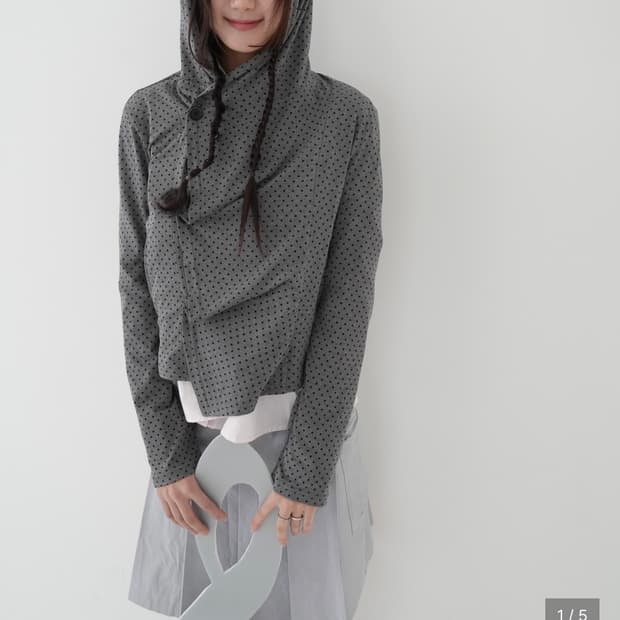 인앤양인하모니 후드 가디건 도트 Hoodie cardigan, dot