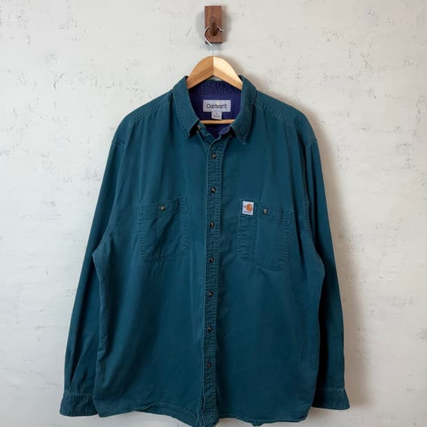 칼하트 빈티지 그린 워크셔츠
