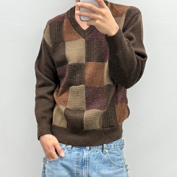 살룬 남성 니트티셔츠 브라운