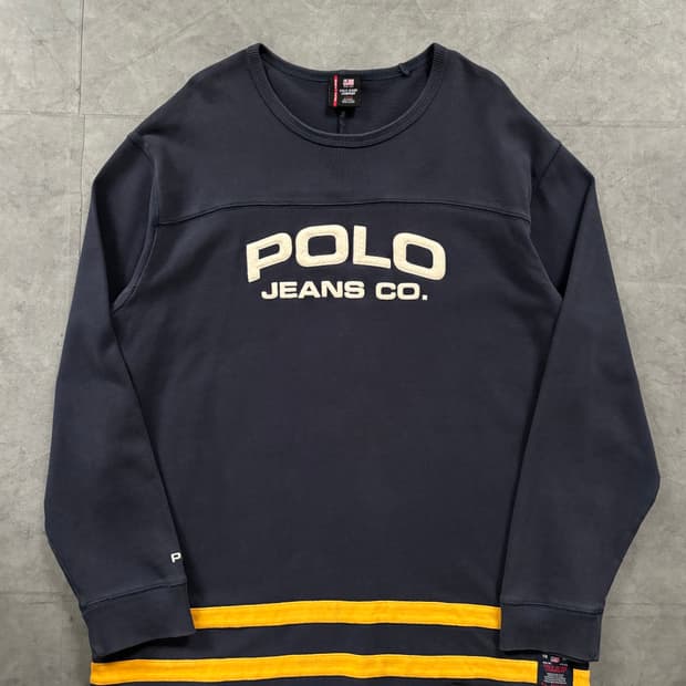 Polo 폴로 진스 네이비 아치로고 롱슬리브