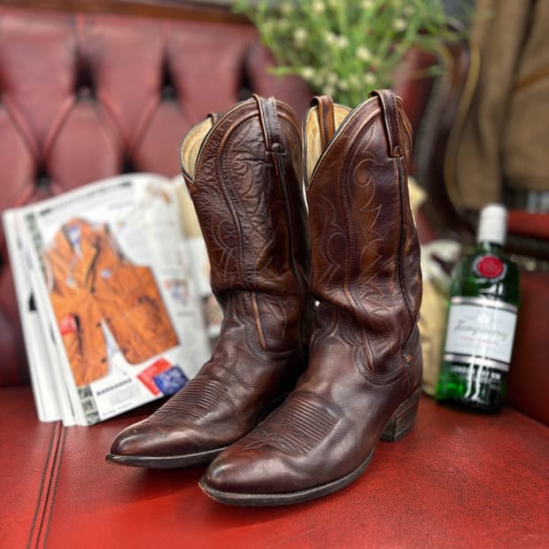 80s 댄 포스트 하이트닝 패턴 소프트쉘 웨스턴 부츠 미국생산 N571