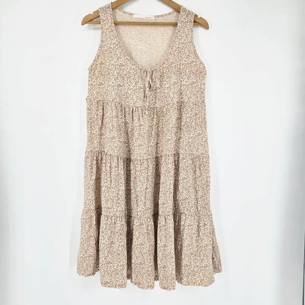 플라워 패턴 민소매 캉캉 원피스