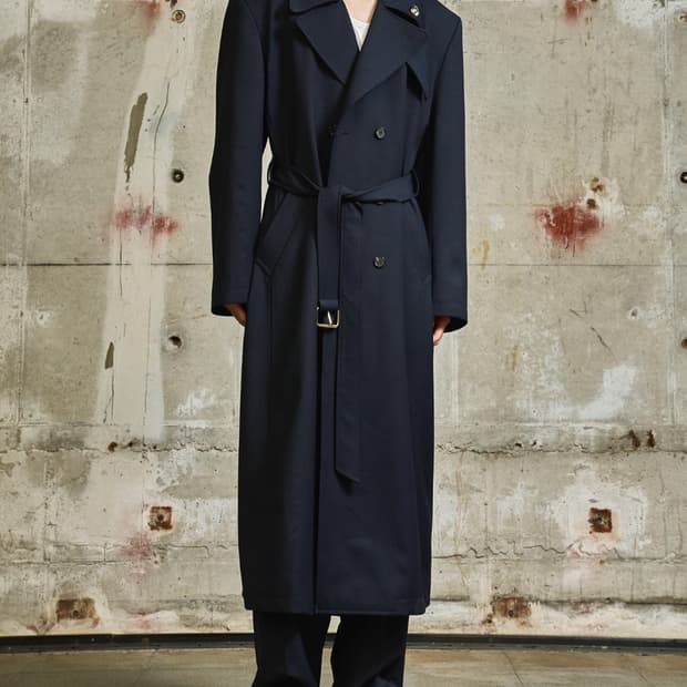 슬링스톤 x kkst 하이넥 트렌치 코트[네이비](M)