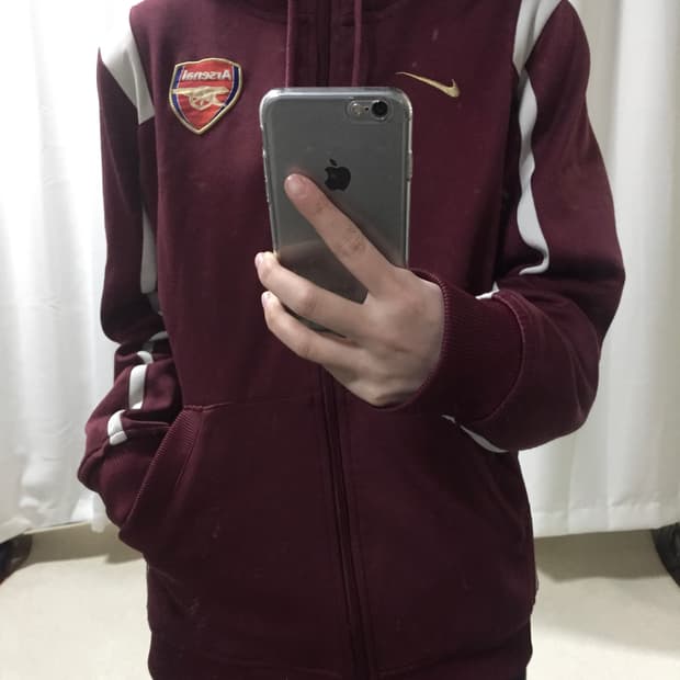 나이키 버건디 아스날 후드집업