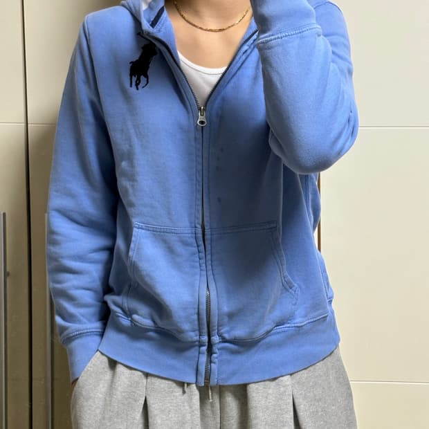 폴로 랄프로렌 빅포니 스카이블루 후드집업