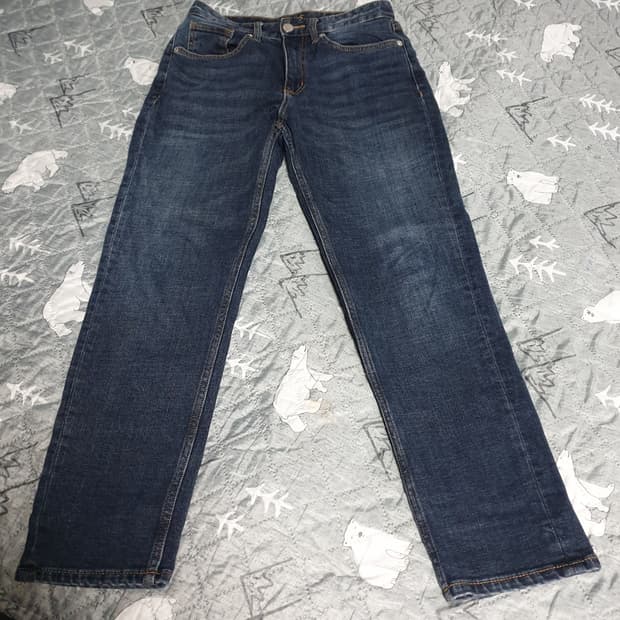 스파오 크롭 스판 데님팬츠 다크인디고 (30)