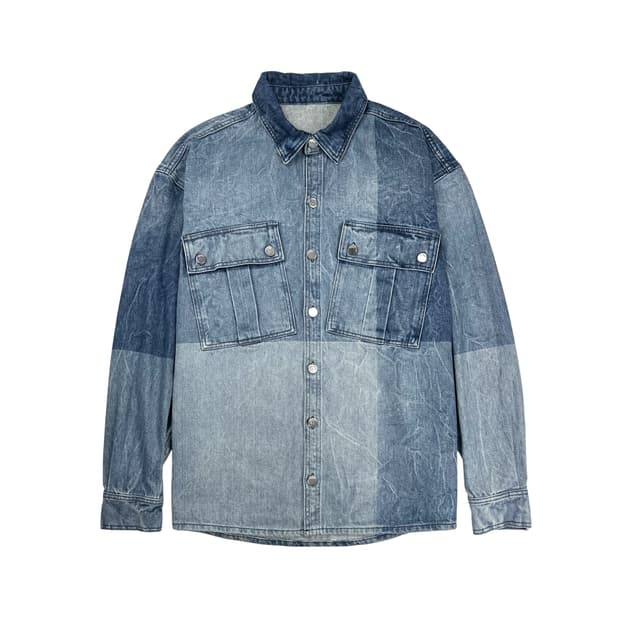 denim jumbo check shirt jacket
