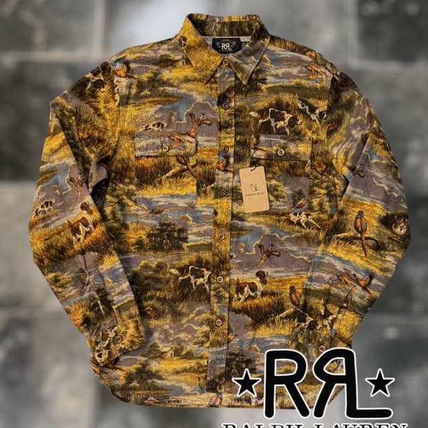 RRL 헌팅 프린트 플란넬 셔츠