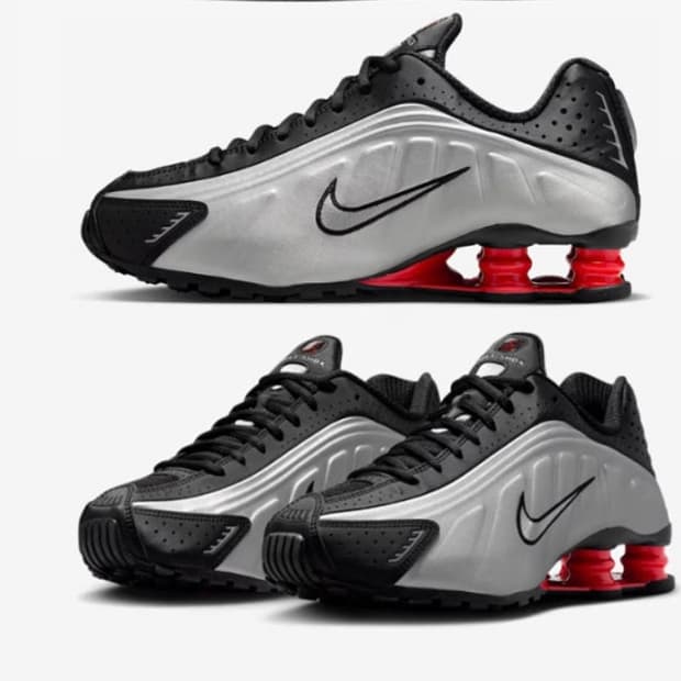 Nike 샥스R4 메탈릭 실버레드 240
