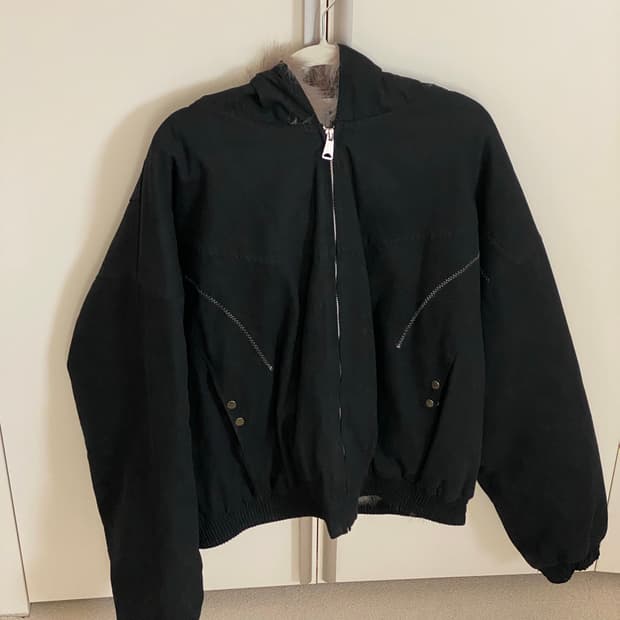 크롭 봄버 퍼자켓