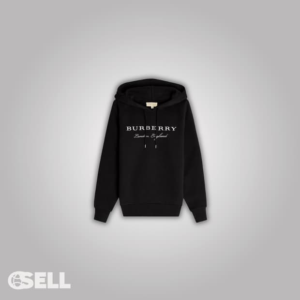 버버리 자수 레터링 후드티