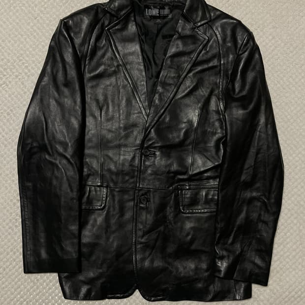 Juun.J 정욱준 LONE 웨스턴 무드 램스킨 양가죽 절개 레더 자켓