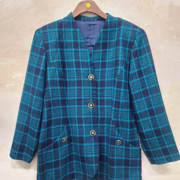 일본빈티지 울 체크 자켓