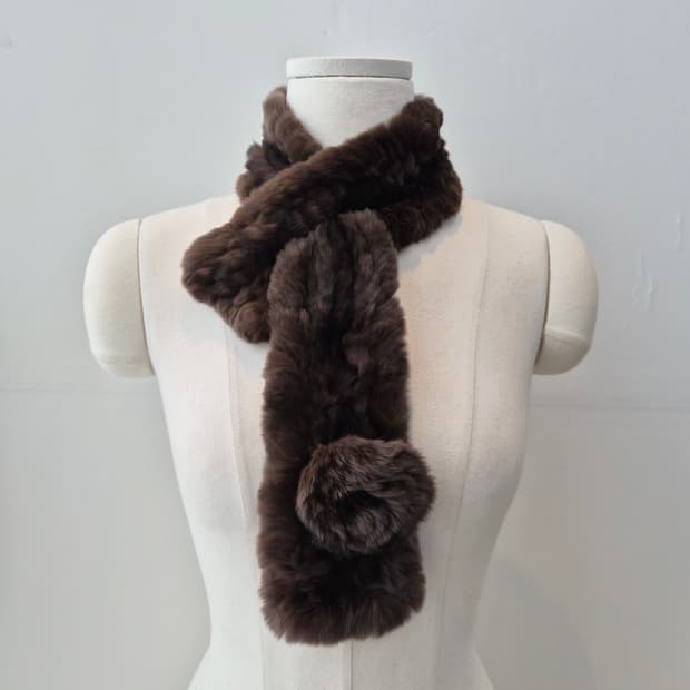 브라운믹스 리얼 렉스퍼 플라워 고리 머플러