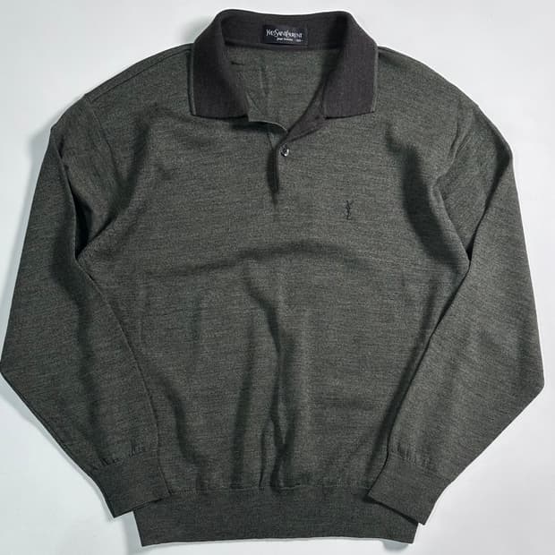 90s 입생로랑 카라 울 니트 