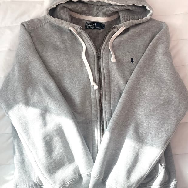 폴로 랄프로렌 그레이 차콜 풀집업 후드집업 XL