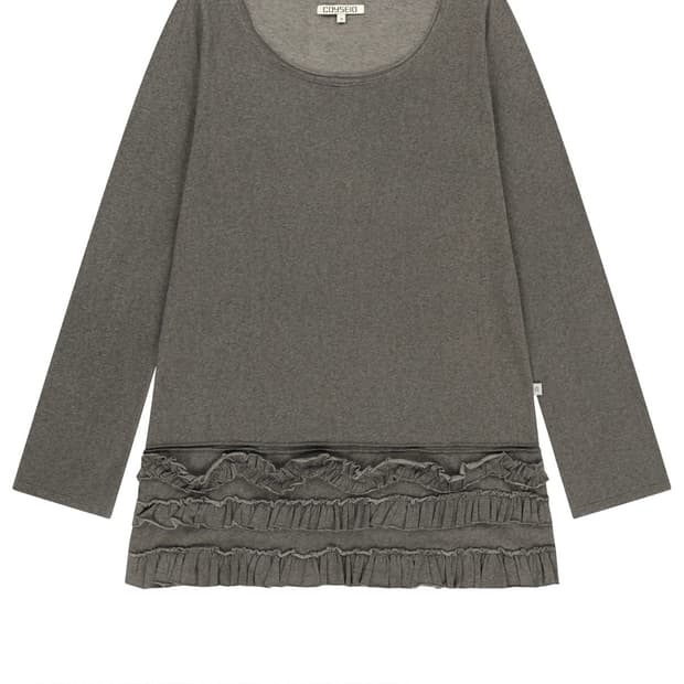 코이세이오 바텀 멀티플 프릴 드레스 브라운