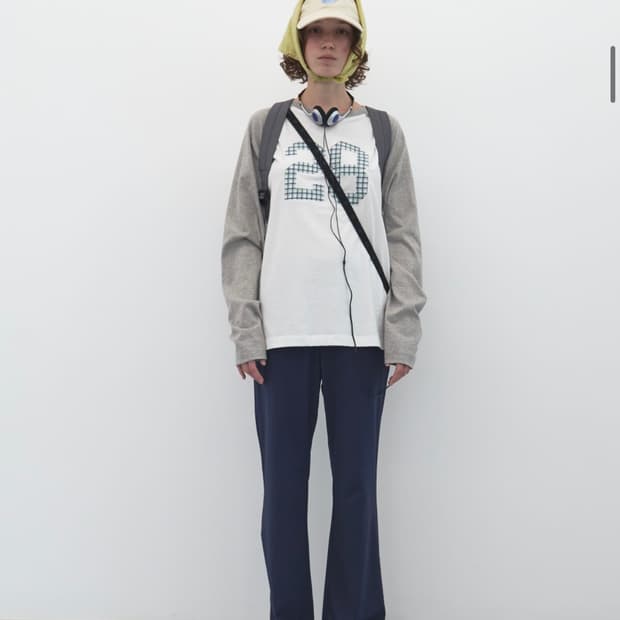 엔조블루스 도트 밴딩 부츠컷 팬츠(네이비)