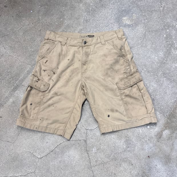 칼하트 립스탁 릴렉스핏 숏 베이지