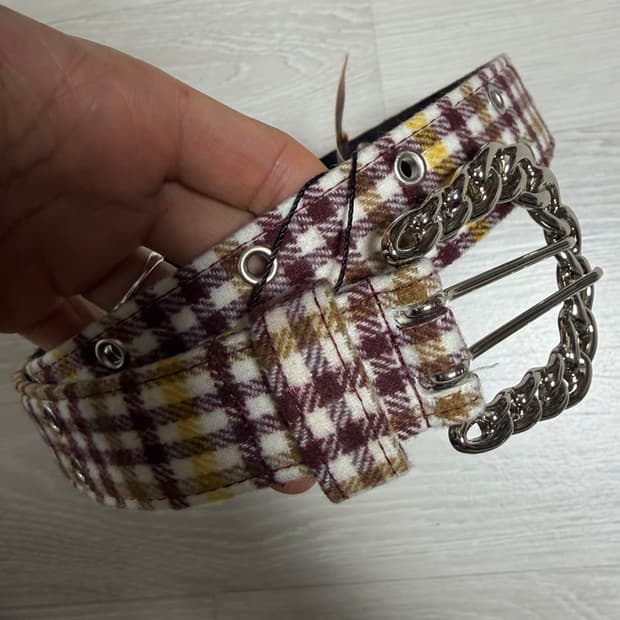 (새상품) AFB 빈티지 체크 벨트 S