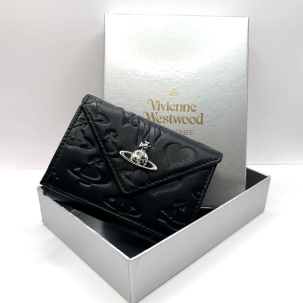 비비안웨스트우드 빈티지 블랙 은장 반지갑