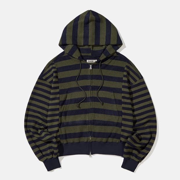 카락터 스프라이트 니트 후드집업 