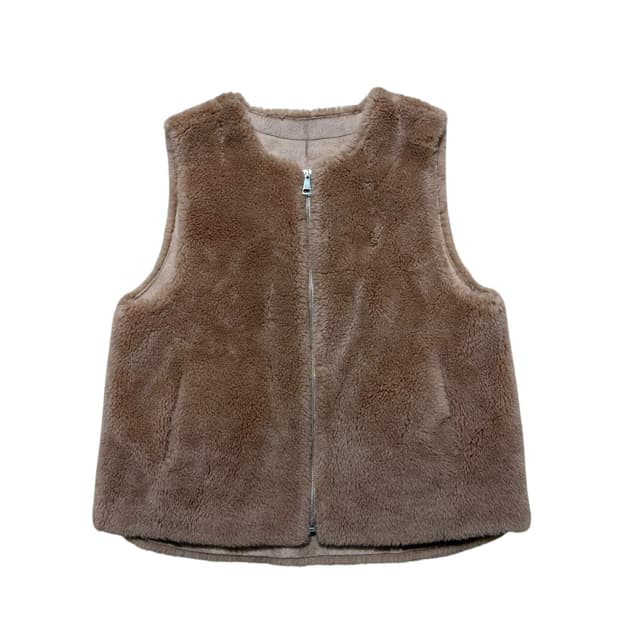 리얼레더 양모 베스트