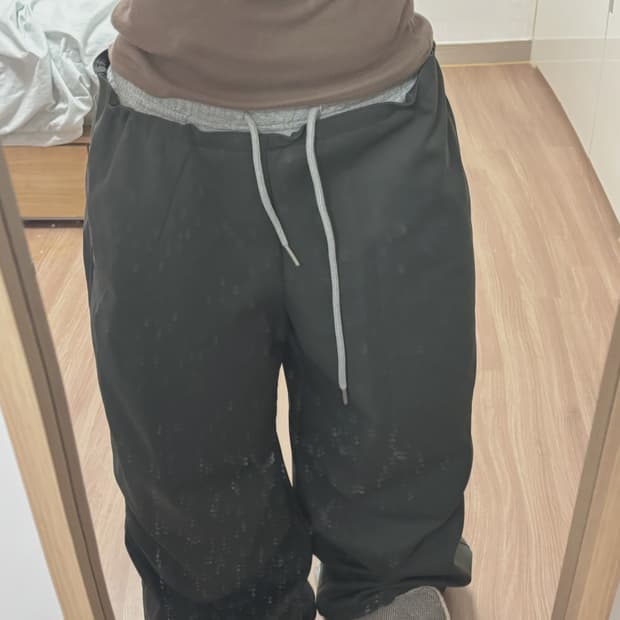 블랙업 버쿠오속기모 밴딩팬츠 카키색