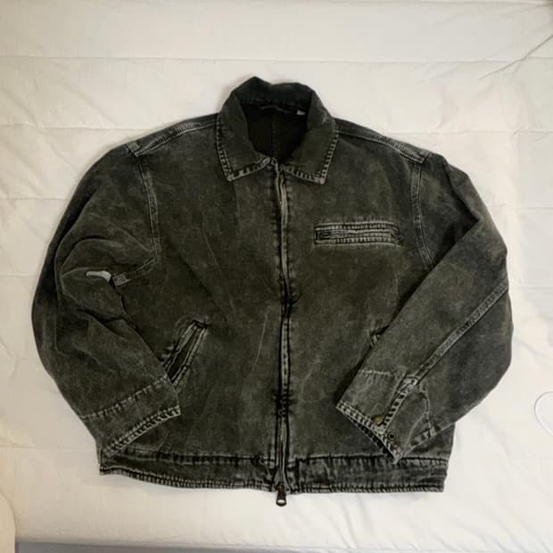 카키 워싱 빈티지 워크자켓