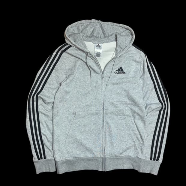 아디다스 그레이 사이드라인 후드 집업