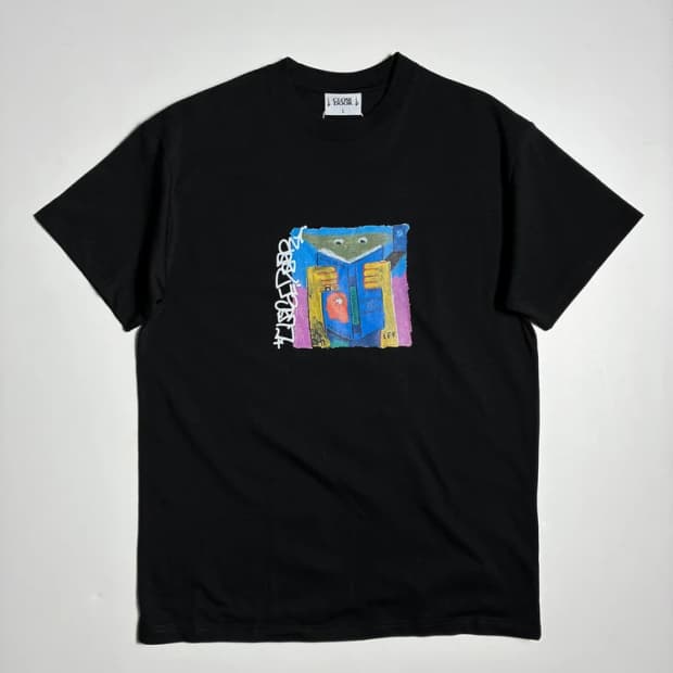 클로즈도어 25FW 일러스트 그래픽 블랙 반팔 티셔츠 R3421