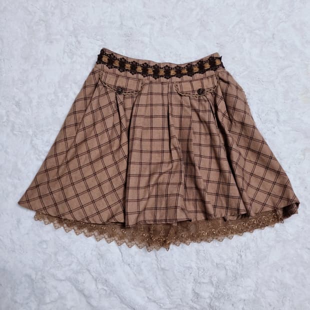 엑시즈팜 큐롯 치마 스커트 모리걸 일본 빈티지 일브 러블리 초코라떼