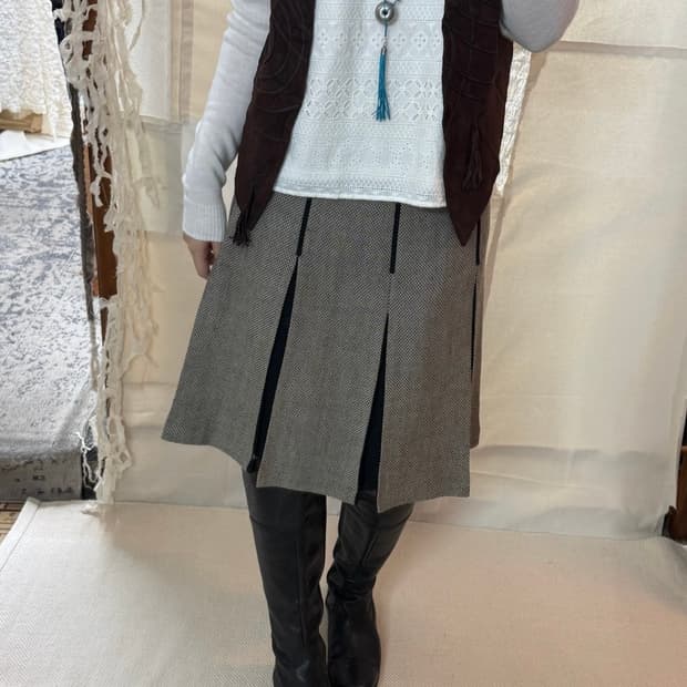 tocca low waist wool skirt